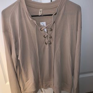 Lace Up Crew Sweater from Tillys